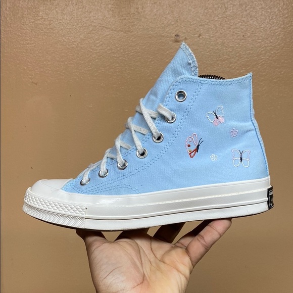 Chuck 70 Butterfly Wings Women’s High Top Converse “Chambray Blue/Egret/Black” - Picture 8 of 17